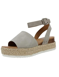 Women's Open Toe Halter Ankle Strap Espadrille Sandal