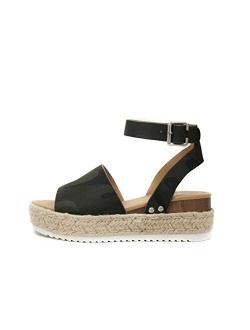 Women's Open Toe Halter Ankle Strap Espadrille Sandal