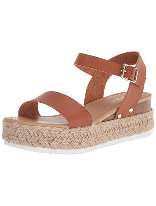 SODA Women's Open Toe Halter Ankle Strap Espadrille Sandal