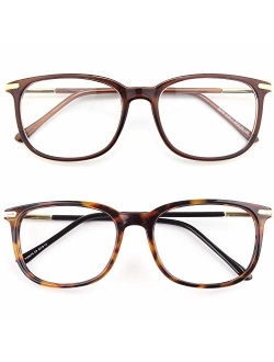 Happy Store CN79 High Fashion Metal Temple Horn Rimmed Clear Lens Eye Glasses