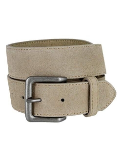 Square Buckle Casual Jean Suede Leather Belt for Women 1 1/2" Wide