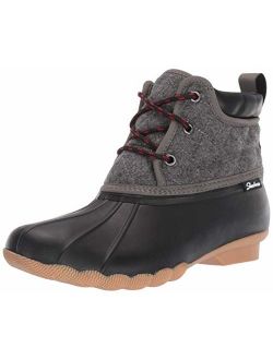 Women's Pond-Lil Puddles-Mid Quilted Lace Up Duck Boot with Waterproof Outsole Rain