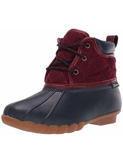 Women's Pond-Lil Puddles-Mid Quilted Lace Up Duck Boot with Waterproof Outsole Rain