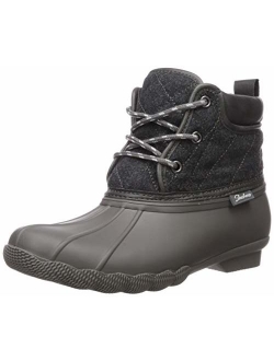 Women's Pond-Lil Puddles-Mid Quilted Lace Up Duck Boot with Waterproof Outsole Rain