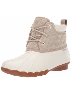 Women's Pond-Lil Puddles-Mid Quilted Lace Up Duck Boot with Waterproof Outsole Rain