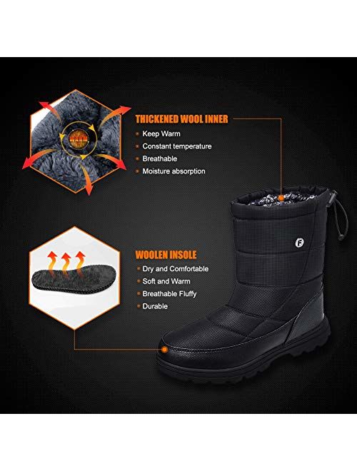 Crova Mens Womens Snow Boots Winter Lightweight Anti-Slip Water Resistant Fur Lined Cold Weather Shoes