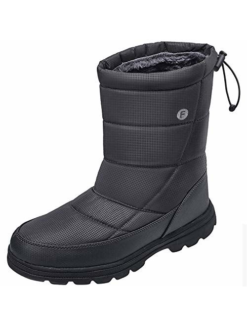 Crova Mens Womens Snow Boots Winter Lightweight Anti-Slip Water Resistant Fur Lined Cold Weather Shoes