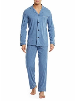 Men's Cotton Sleepwear Button-Down Pajamas Set