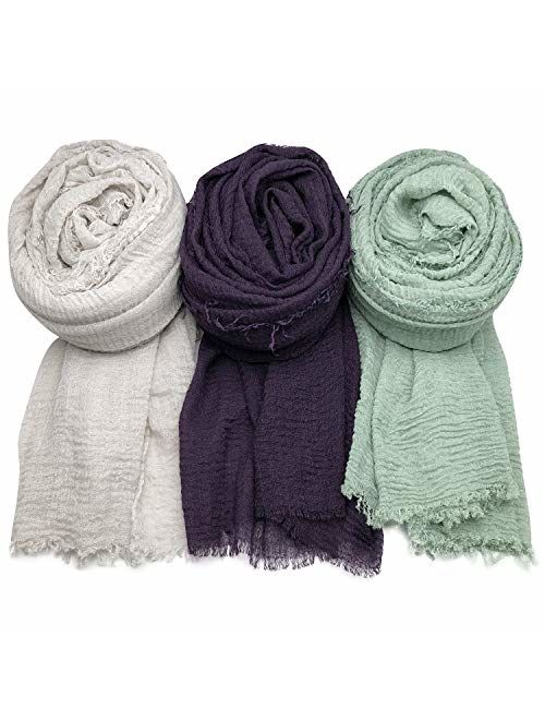 AxeSickle Women Scarf Shawl for All Season 3PCS Scarve Wrap Head Scarve.