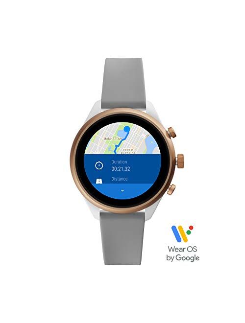 Fossil Women's Sport Metal and Silicone Touchscreen Smartwatch with Heart Rate, GPS, NFC, and Smartphone Notifications