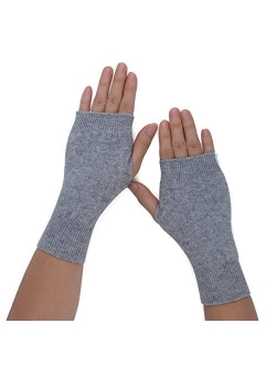 Flammi Women's Knit Fingerless Gloves Cashmere Mittens Warm Thumb Hole Gloves