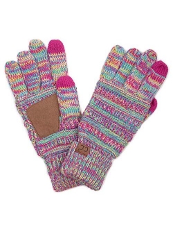 Funky Junques Beanies Matching Winter Lined Warm Knit Touchscreen Texting Gloves