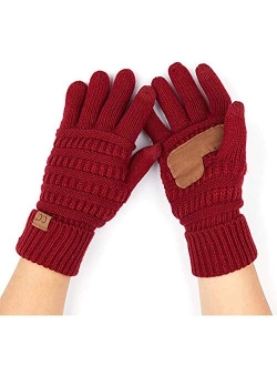 Funky Junques Beanies Matching Winter Lined Warm Knit Touchscreen Texting Gloves