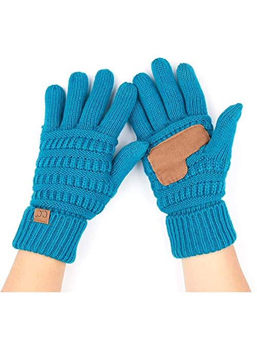 Funky Junques Beanies Matching Winter Lined Warm Knit Touchscreen Texting Gloves