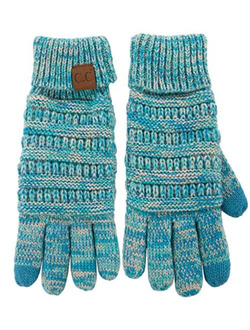 Funky Junques Beanies Matching Winter Lined Warm Knit Touchscreen Texting Gloves