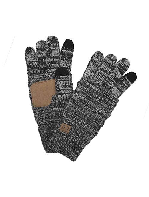 Funky Junques Beanies Matching Winter Lined Warm Knit Touchscreen Texting Gloves