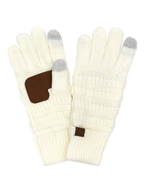 Funky Junques Beanies Matching Winter Lined Warm Knit Touchscreen Texting Gloves