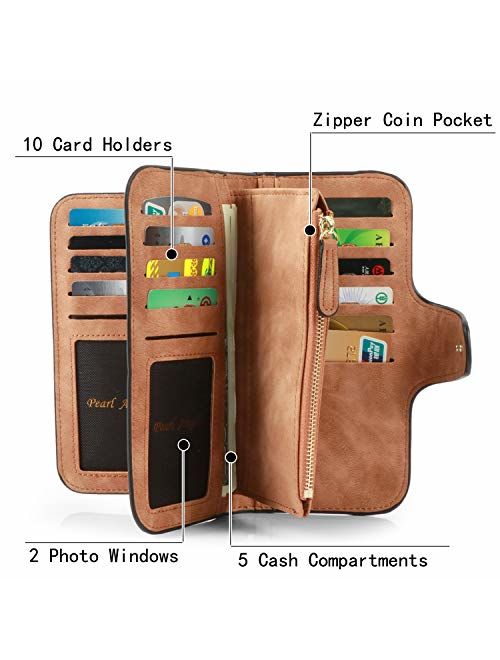 Women Purse Fashion PU Leather Clutch Ladies Purse Credit Card Holder Wallet Organizer