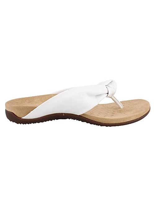 Vionic Womens Rest Pippa Toepost Sandals Ladies Leather Knot Flip Flops with Concealed Orthotic Support