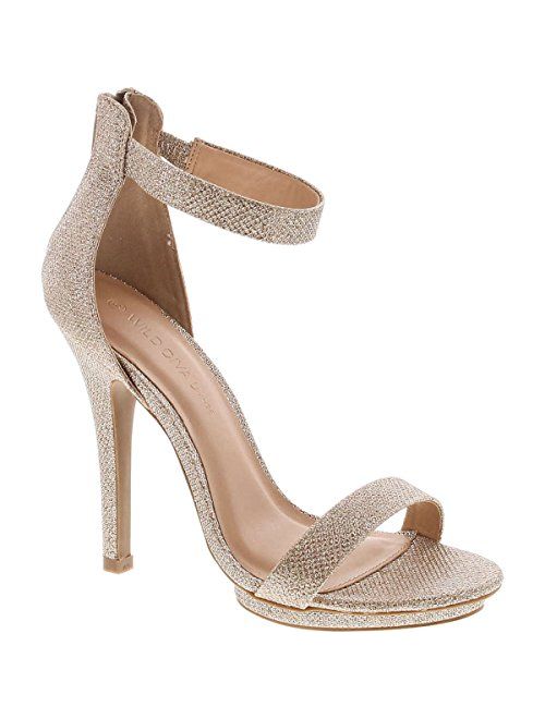 Wild Diva Amy-01 Womens Open Toe Ankle Strap High Stiletto Heel Platform Pump Sandal