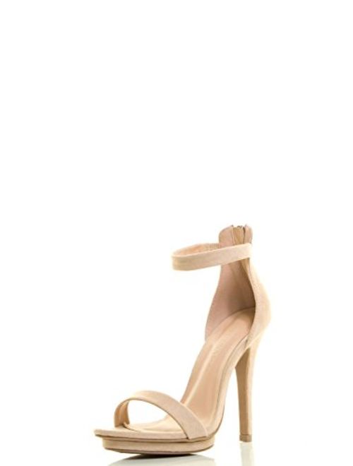 Wild Diva Amy-01 Womens Open Toe Ankle Strap High Stiletto Heel Platform Pump Sandal