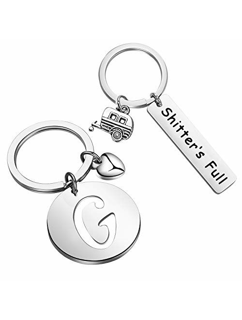 Shitter's Full Keychain Happy Camper RV Keychain Camping Keychain Trailer Christmas Vacation Jewelry