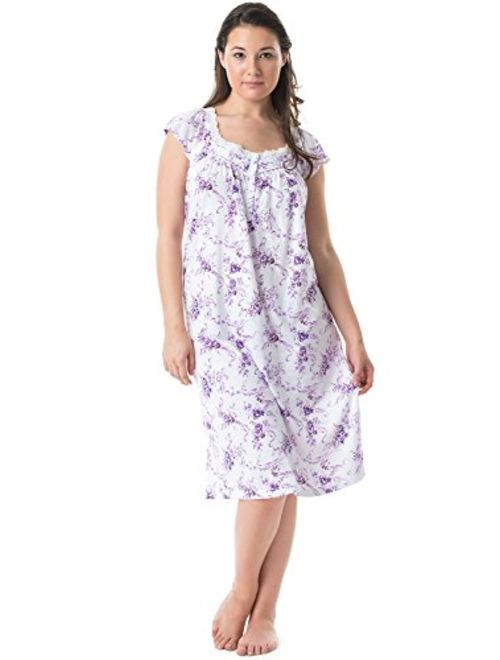 Casual Nights Women's Cap Sleeves Floral Lace Nightgown