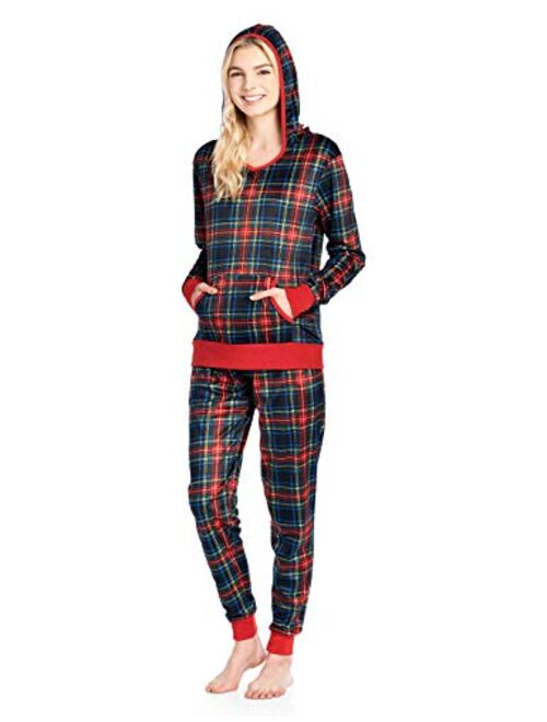 Ashford & Brooks Women's Mink Fleece Hoodie Pajama Set