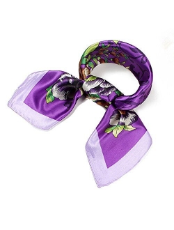 QBSM Womens 23.6 inch Satin Silk Feeling Formal Square Neck Scarf Head Hair Wraps