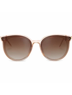 Classic Retro Round Oversized Sunglasses for Women with Rivets DOLPHIN SJ2068