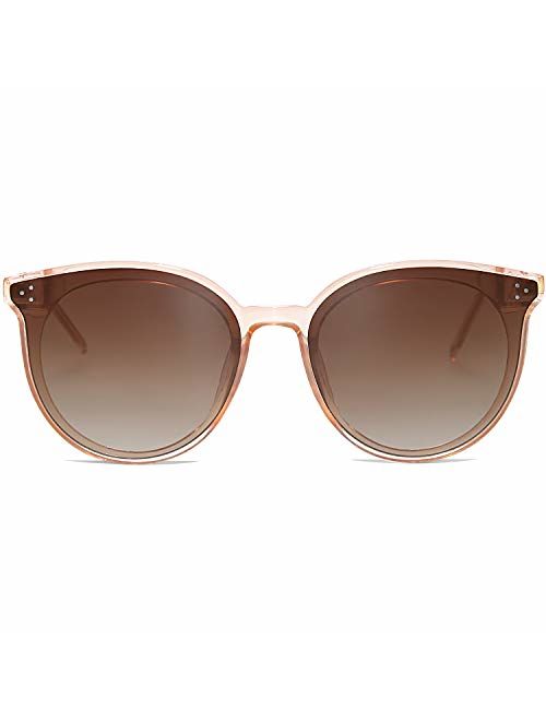 SOJOS Classic Retro Round Oversized Sunglasses for Women with Rivets DOLPHIN SJ2068