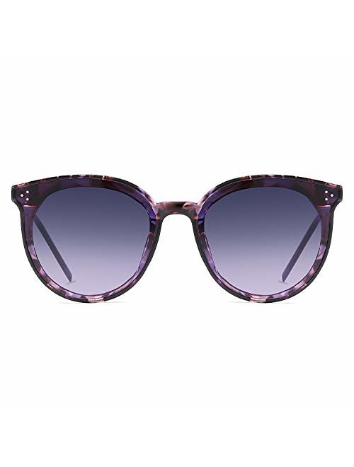 SOJOS Classic Retro Round Oversized Sunglasses for Women with Rivets DOLPHIN SJ2068