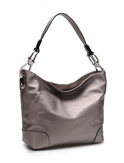 Mia K Collection Hobo Bag for Women - PU Leather Handbag - Womens Shoulder Bag Top Handle Fashion Pocketbook Purse