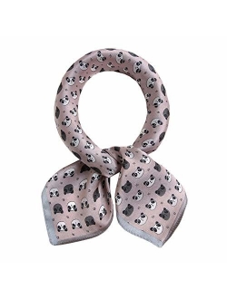 100% Pure Mulberry Silk Small Square Scarf -21'' x 21''- Breathable Lightweight Neckerchief -Digital Printed Scarf