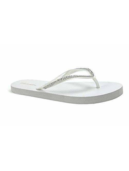 New Women's Rhinestone Sandals Diamond Head Flip Flop || Synthetic Leather Casual Sandal Beach, Gym, Pool | 313L