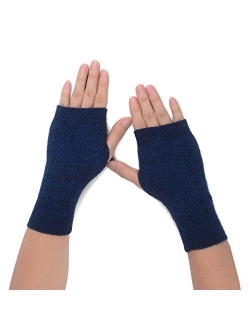 Flammi Women's Knit Fingerless Gloves Cashmere Mittens Warm Thumb Hole Gloves