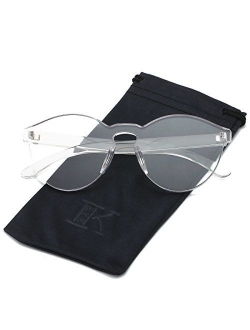 LKEYE-Fashion Party Rimless Sunglasses Transparent Candy Color Eyewear LK1737