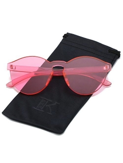 LKEYE-Fashion Party Rimless Sunglasses Transparent Candy Color Eyewear LK1737