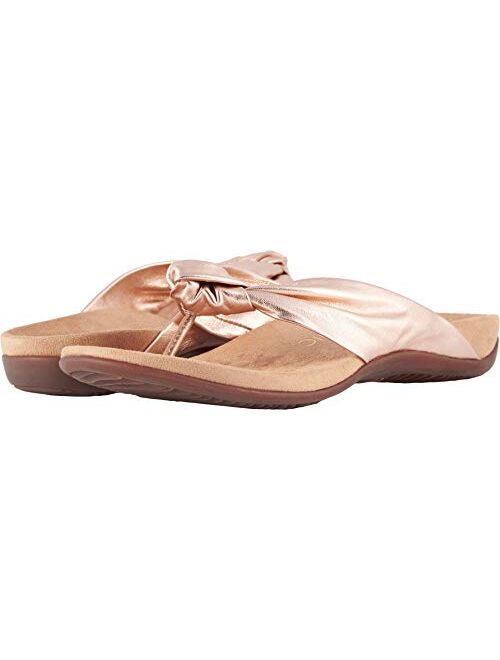 Vionic Womens Rest Pippa Toepost Sandals Ladies Leather Knot Flip Flops with Concealed Orthotic Support