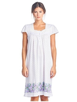 Casual Nights Women's Cap Sleeves Floral Lace Nightgown