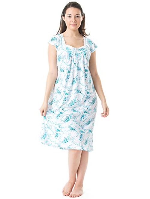 Casual Nights Women's Cap Sleeves Floral Lace Nightgown