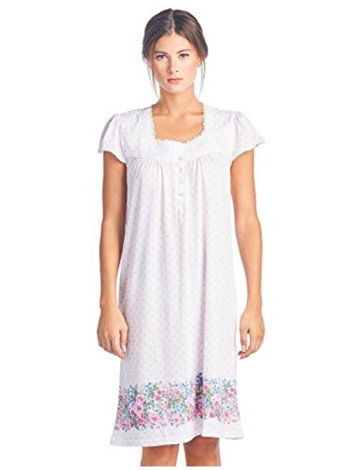 Casual Nights Women's Cap Sleeves Floral Lace Nightgown