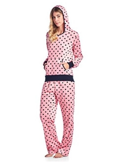 Ashford & Brooks Women's Mink Fleece Hoodie Pajama Set