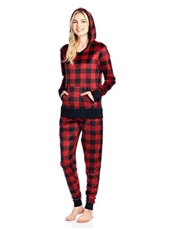 Ashford & Brooks Women's Mink Fleece Hoodie Pajama Set