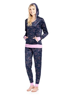 Ashford & Brooks Women's Mink Fleece Hoodie Pajama Set