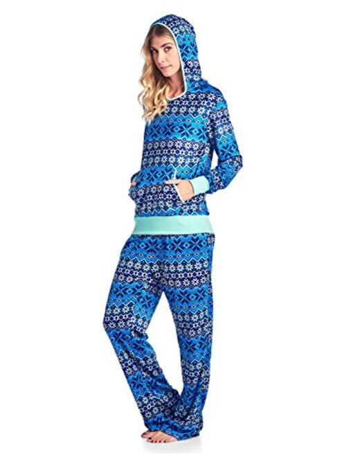 Ashford & Brooks Women's Mink Fleece Hoodie Pajama Set