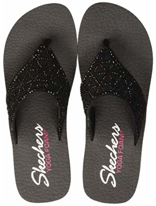 Skechers Women's Vinyasa-Glass Star-Laser Cut Rhinestone Flip Flop