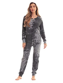 #followme Womens Henley Thermal Onesie women Buffalo Plaid and Tie Dye