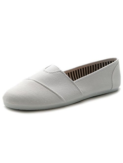 Ollio Women's Shoe Slip on Sneaker Canvas Flat