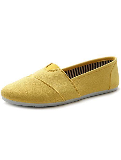 Ollio Women's Shoe Slip on Sneaker Canvas Flat